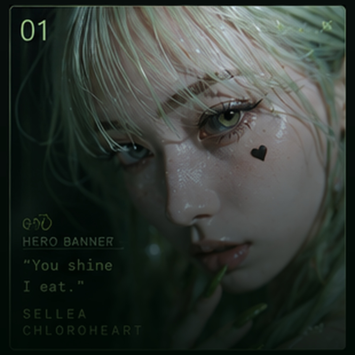 SELLEA CHLOROHEART cover: green reef-lab idol visual