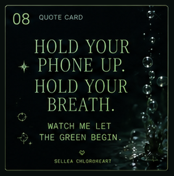 Hold your phone up quote card